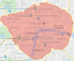 London Congestion Charge Map