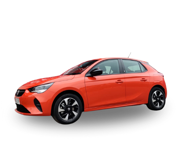 Orange Vauxhall Corsa-e Elite NAV Premium electric car for hire from EVision Electric Vehicles