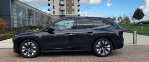 Side on view of BMW iX 40 facing left