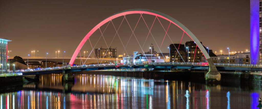 Clyde Arc at night