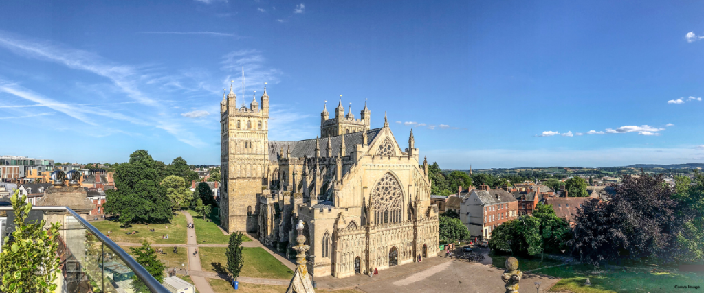 Devon - View of Exeter castle for Electric car rental in Devon blog