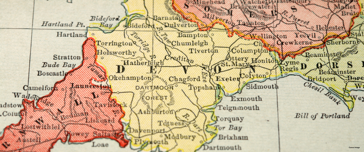 Map of Devon