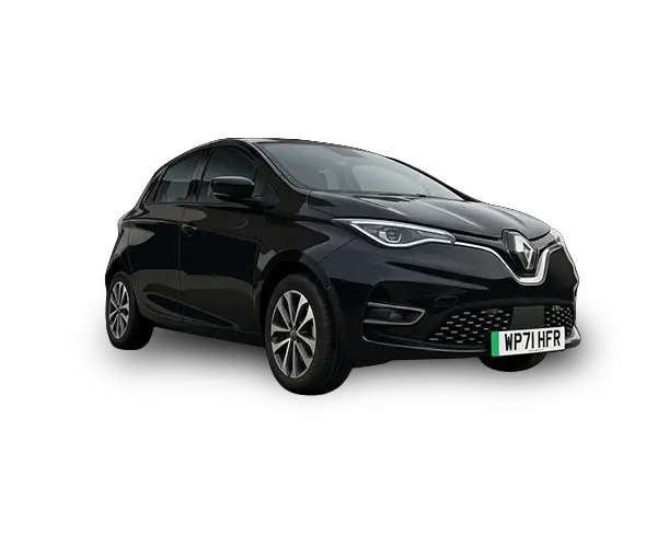 Black Renault Zoe PNG facing right with subtle shadow - renault zoe for hire